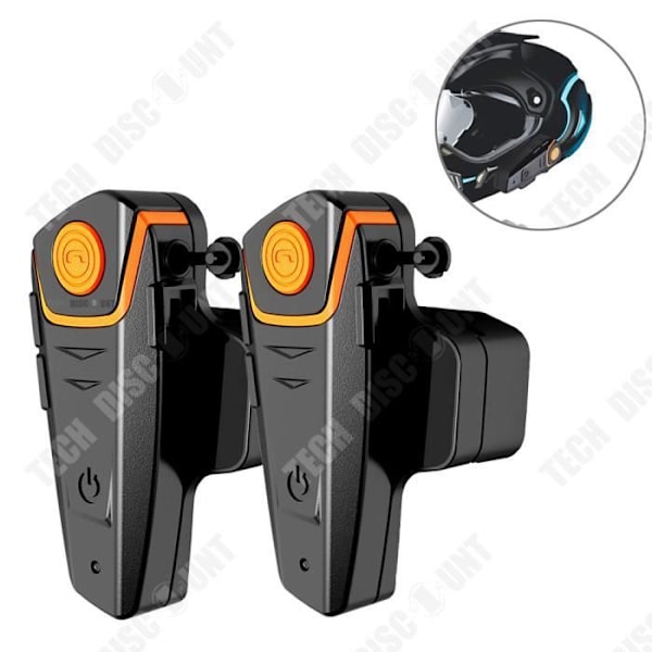TD® Talkies-walkies Bluetooth til motorcykler 450mAh Sæt af 2 Støjdæmpende Vand- og solresistent Velegnet til motorcykler