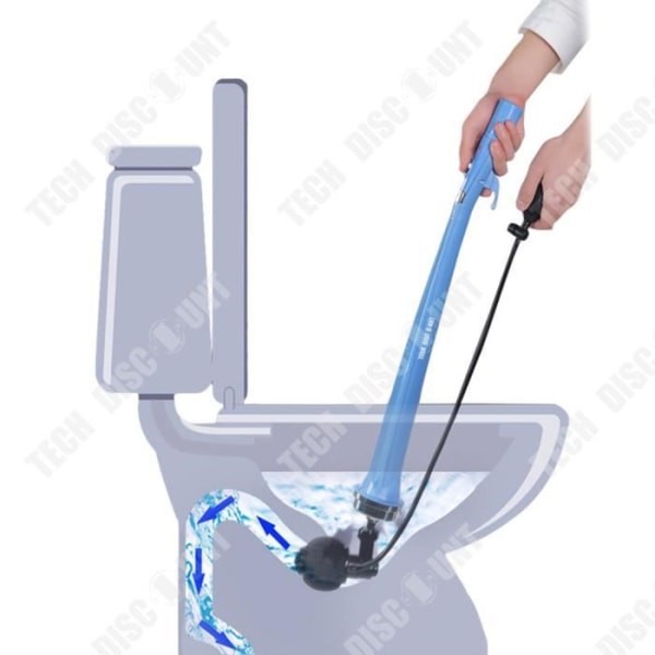 TD® Toalett Mudder Avloppsrör Hushållstrumma Genom Toalett Blockeringsverktyg Toalettsug Blå Lång
