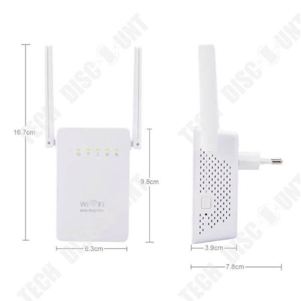 TD® Wireless Repeater 300M Ny Dual Antenn Dual Network Port WIFI Repeater Signal Trådlös Booster