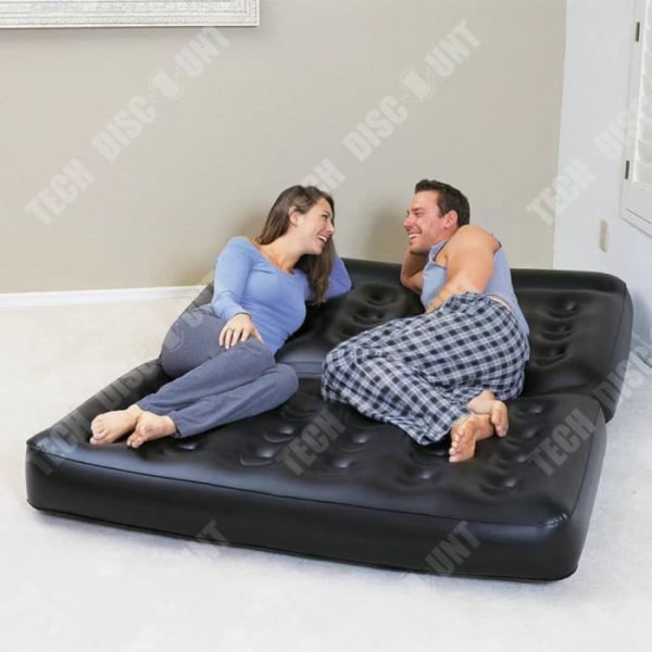 TD® Multifunktionell förtjockad dubbel uppblåsbar bäddsoffa fem-i-ett uppblåsbar utomhus lazy hopfällbar soffa