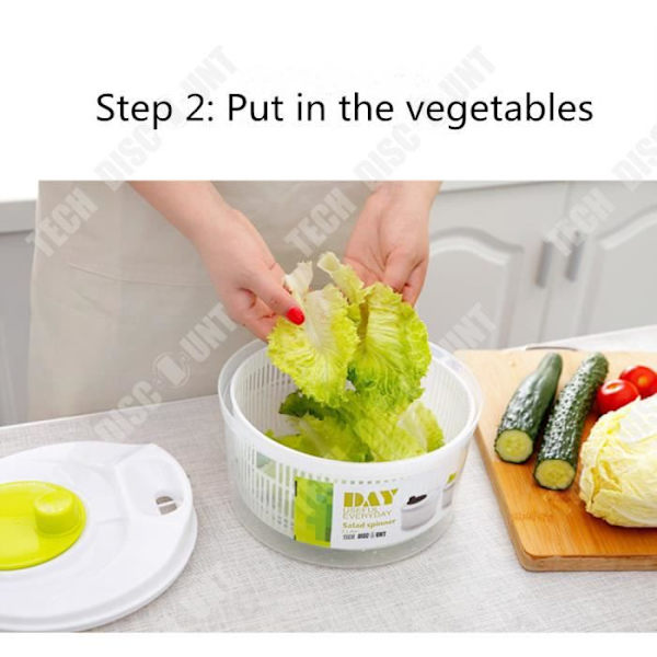 TD® Salatsnurreskål til grøntsager stor kapacitet vandafløbsrist frugter skål køkken kurv si innovativt design