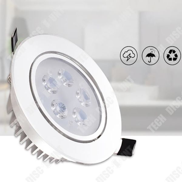 TD® Ulkoilma-aurinkovoimainen LED-valo puutarhaan, nurmikkoon ja maisemaan, Tehokas 5w lamppu, Korkean tehon valkoista pyöreää valoa