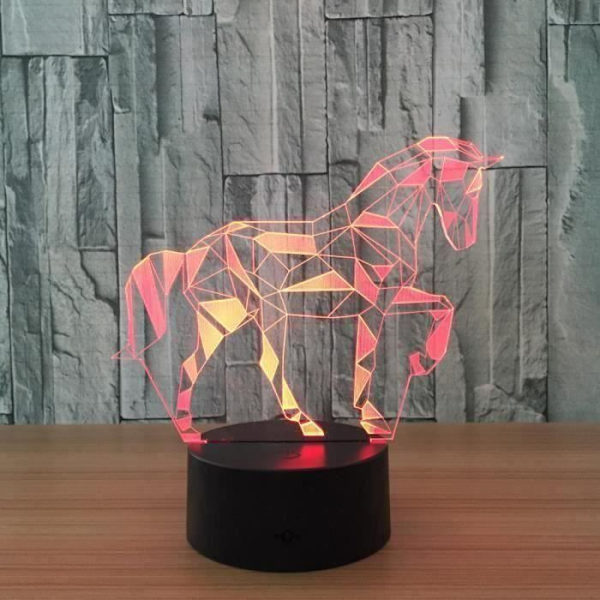 3D-lampa - Cham - M0CA56 - 7 färger - Touch - Inomhus - Barn blå, röd, grön, rosa, cyan, gul, vit