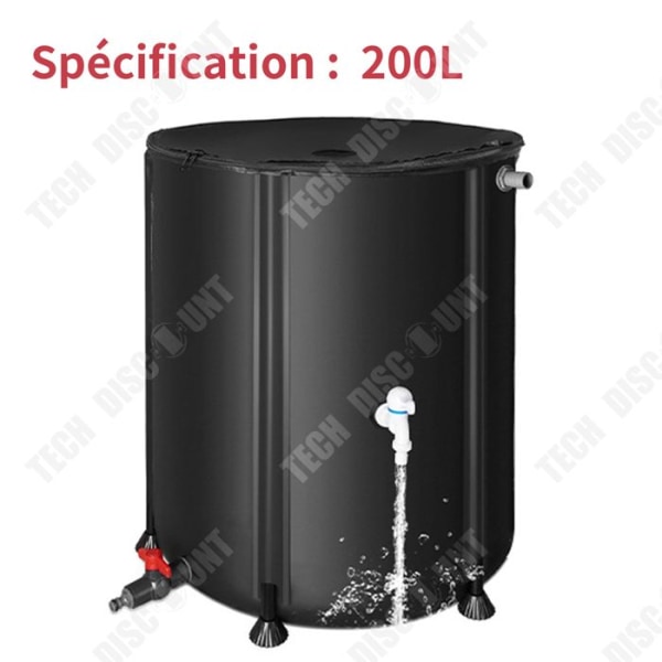 200L PVC Bärbar multifunktionell vattenuppsamlartank Typ Vikbar regnvattenbehållare för innergård