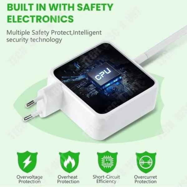 Adapter för dator - TECH DISCOUNT - 61W - Intelligent skydd - Snabbladdning