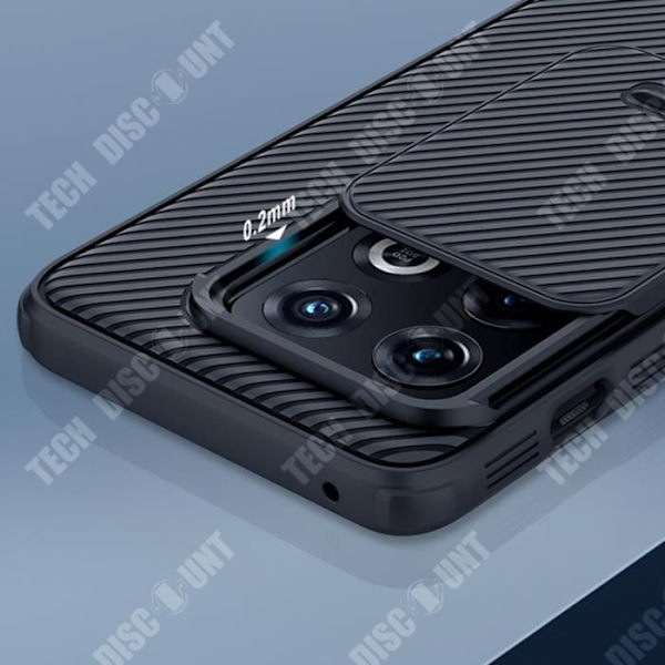 TD® Lämplig för OnePlus 10Pro mobiltelefonfodral Lins Slide Black Mirror Back Cover Skyddsfodral