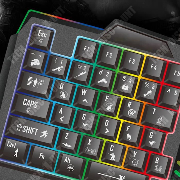 Ett handmekaniskt tangentbord QWERT INN® 35 tangenter RGB-belysning med sju färger Stor handledsstöd Passar alla modeller