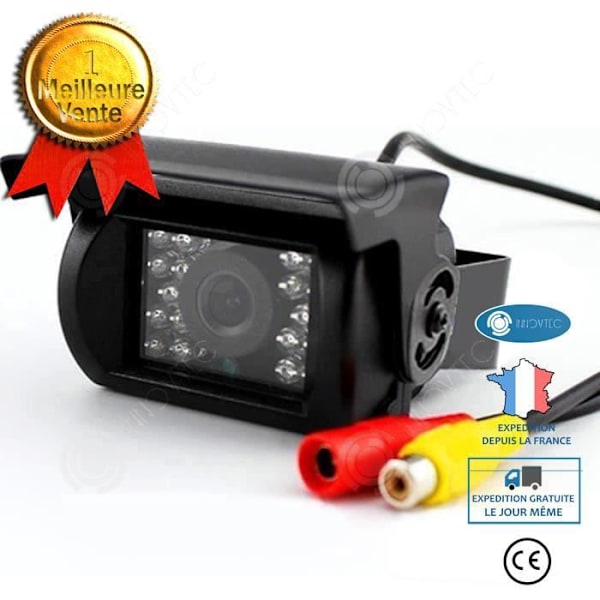 INN Bagkamera 18 IR LED Nattesyn 7" TFT LCD Monitor til RV-Bus-Trailer-Lastebil -Campingvogn (4-benet forlængerkabel)