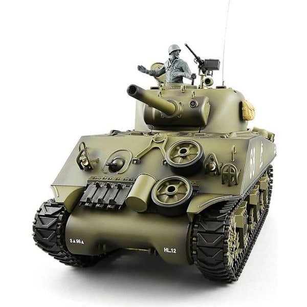 Etäohjattava auto M4A3 Sherman - HIGH-TECH & HYVINVOINTI - Ääniefekti, metallirata, kaukosäädin 2.4G grön
