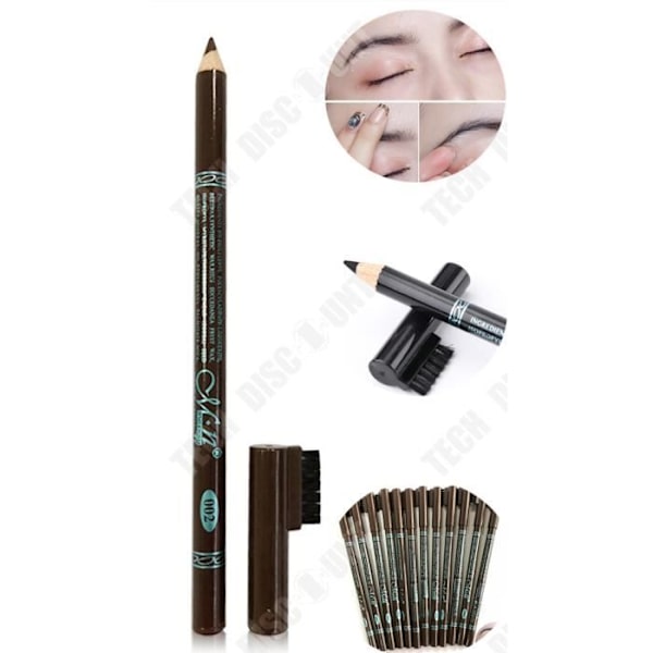 TD® Crayon Noir til Øjne og Læber med Øjenbrynsbørste - Kosmetik, Makeup - Intensiv Sort
