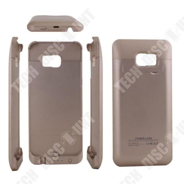 TD® externt batteriladdarfodral - 4800 mAh batterifodral Samsung Galaxy S6 Edge plus - guld