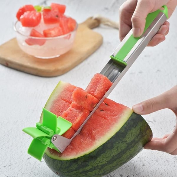 Vattenmelon Slicer Skärtång Corer Frukt Melon Rostfritt stål Verktyg Ny Green_bb844
