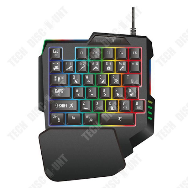 Ett handmekaniskt tangentbord QWERT INN® 35 tangenter RGB-belysning med sju färger Stor handledsstöd Passar alla modeller