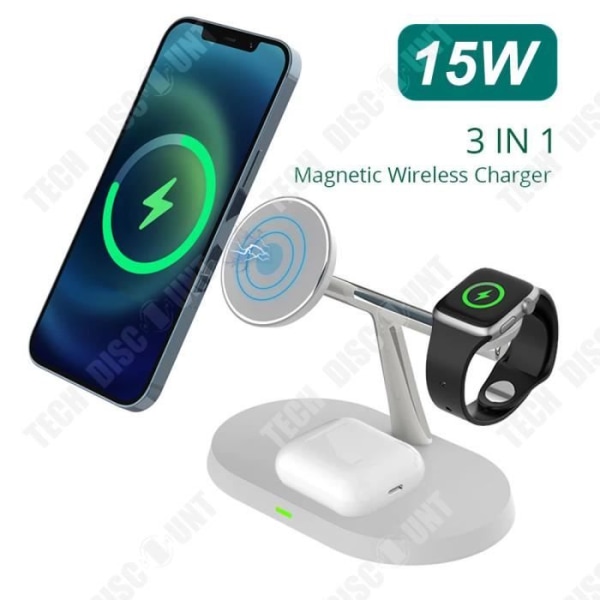 TD® Langattoman latauksen tuki 3-in-1 Suunnittelu Magneettinen langaton laturi Säädettävä kulma Langaton latausasema
