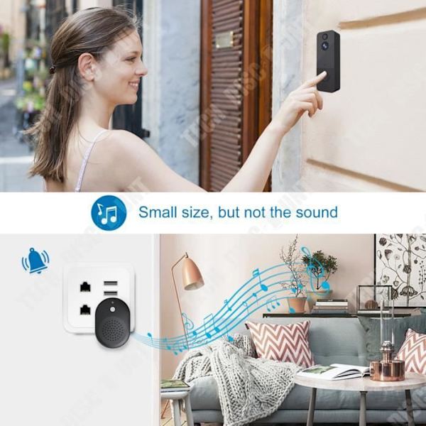 TD® Videodörrklocka Lågeffekt WIFI Trådlös dörrklocka HD Night Vision Bare Storage Smart dörrklocka