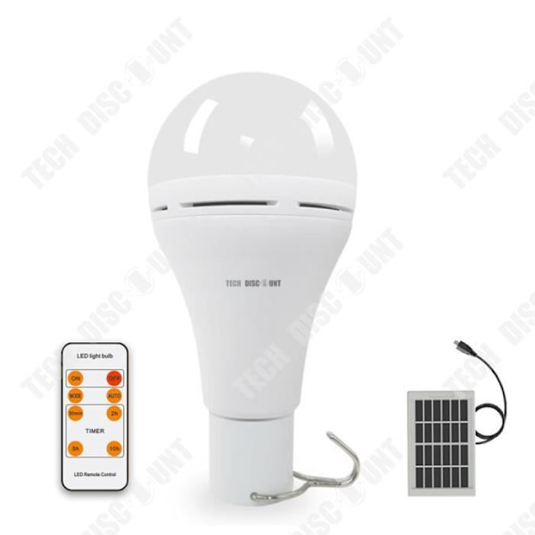 TD® LED solampoule 9W med solpanel Fjernbetjening Justering af fem hastighedsfunktioner To ladetilstande