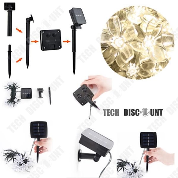 TD® String Light Garland Födelsedag Jul Bröllop Blommor Färg Belysning Dekoration Utomhus utomhusfest Vattentät trädgård
