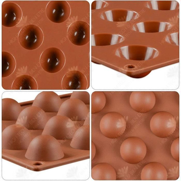 HTBE® Silikonkakform 24 Jämn halvcirkelformad silikonchokladform Tårtabakning DIY Tvålform Made My