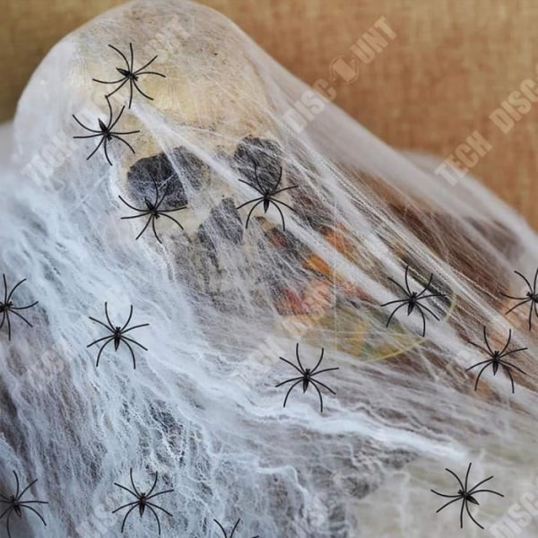 TD® Halloween dekoration lysnetpose med stemmestyring kranium edderkop hoved hængende i bomuld
