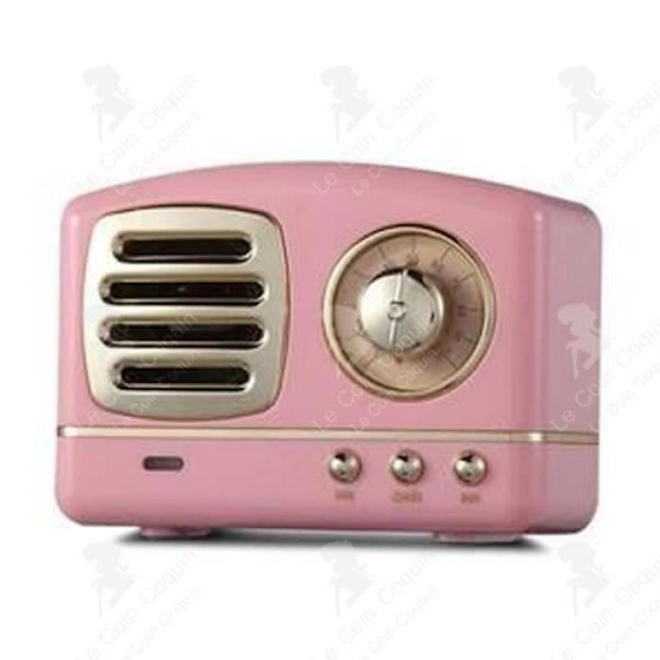 LCC® Mini Bluetooth-kaiutin V4.1 Vintage Akustinen Hifi Stereo Kantava Langaton - Vaaleanpunainen