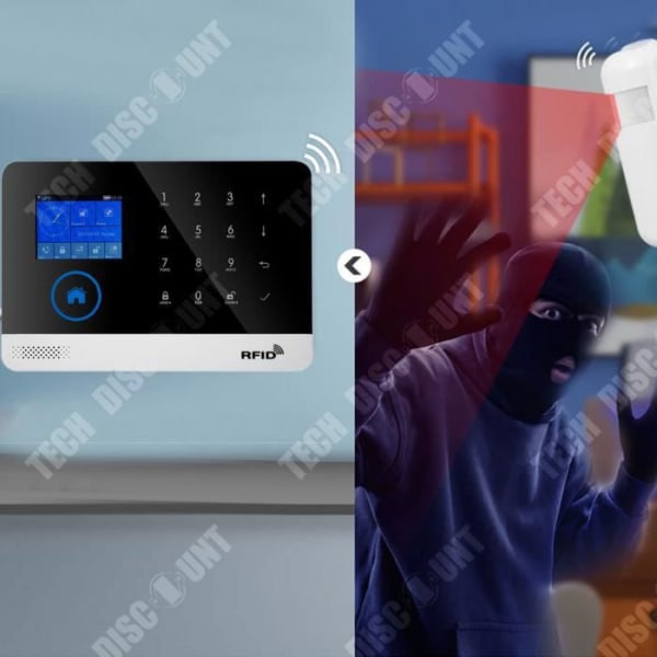 TD® Smart graffiti-tangentbord beröringslarm wifi GSM-larm 2,4 tum TFT färgskärm multifunktionell stöldskyddsenhet