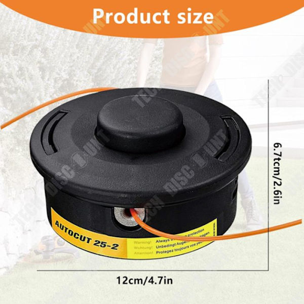 TD® 4 universelle græstrimmerhoveder Sort 12cm Klippehoved Græstrimmerhoved Saks Hoved Græs Skive Klippehoved