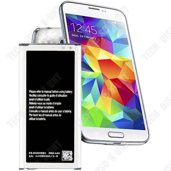 TD® Mobiltelefon S5/SM-G900F/SCL23 EB-BG900BBC externt batteri 2800mAh