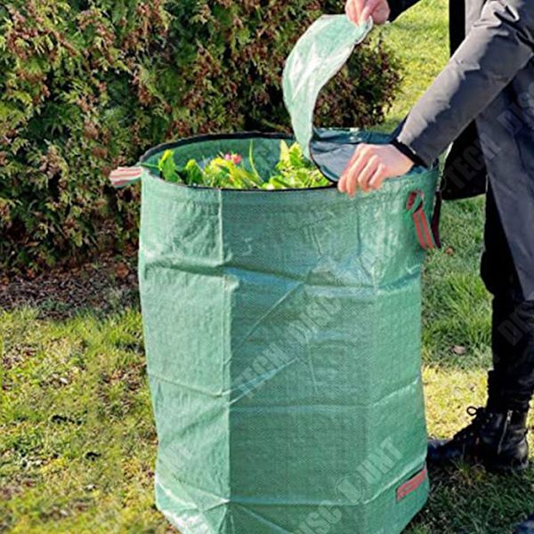 TD® 4-osainen Vihreä Jätepussi Kannella ja Kahvalla Puutarhan Vihreä Kestävä Pussi Puutarhajätepussi Puutarhakasvijätepussi Kapasiteetti 272L