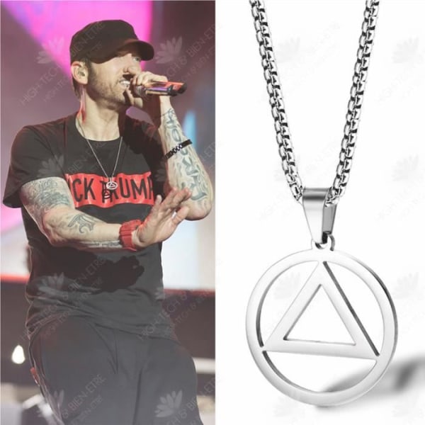 HTBE® Hip Hop Triangel Runt hänge Halsband Titanstål Män och kvinnor Europeisk stil Enkelt mode Atmosfäriskt halsband