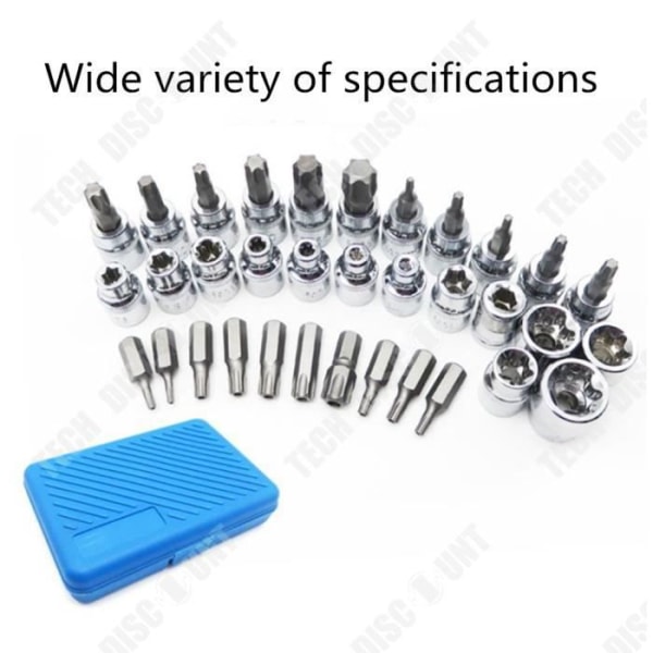 TD® Verktygslåda - 34 delar verktygslåda Mutter Set Hylsnycklar - DIY - Reparation