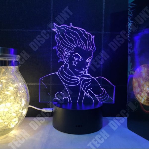 TD® GEZHF Hunter &times; Hunter Hisoka Animation 3D nattljus med fjärrkontroll 16 färger LED Touch Lamp AM5424