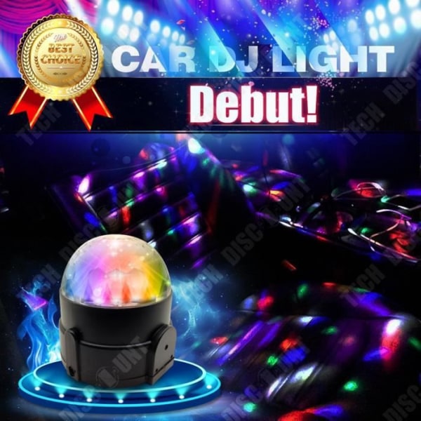 TD® Neon DJ-ljuslampa ljuseffekt kvällsdisko nattklubb 6 färger atmosfär ljudkontroll 360° rotation