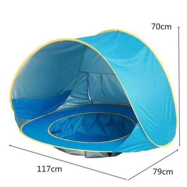 Strandtält Anti-UV Upf 50+ Babypool Avtagbar botten Vattentät Campingskydd Skydd