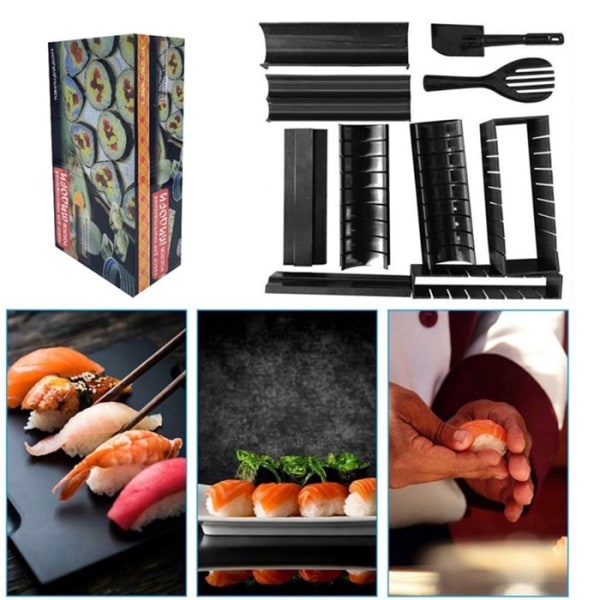 Sushi-mylly - TD® - 10 kappaletta - DIY - ABS + PP - Musta Svart