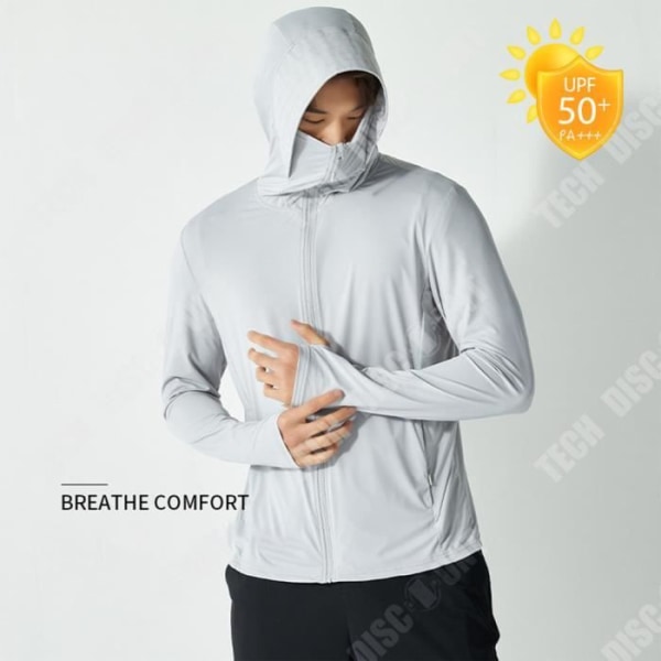 TD® Ice silk solkräm kläder cykling män sommar UV-skydd solskydd hud kläder andas fiskekläder väst Grå jag