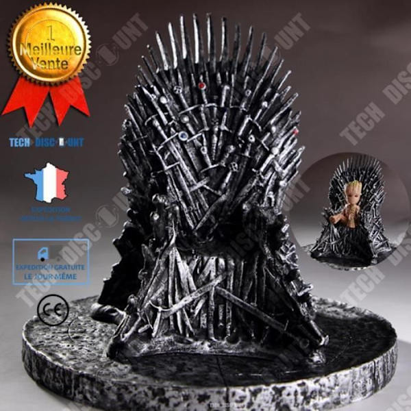 figurin tron af jern realistisk dekoration hus miniature replik legetøj samling stol sværd kontor