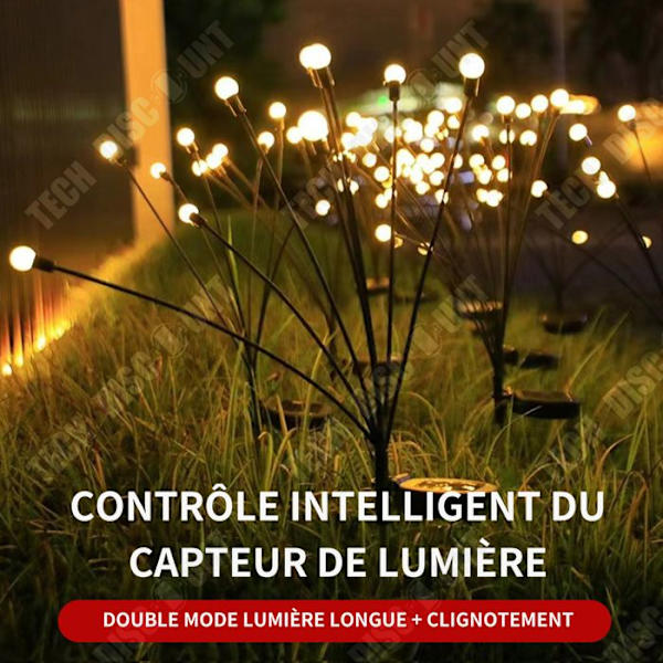 TD® Vandtæt solcellelampe, LED solcellelampe egnet til have, gård, plæne, udendørs belysning, nat scene, dobbeltmodus gadelampe