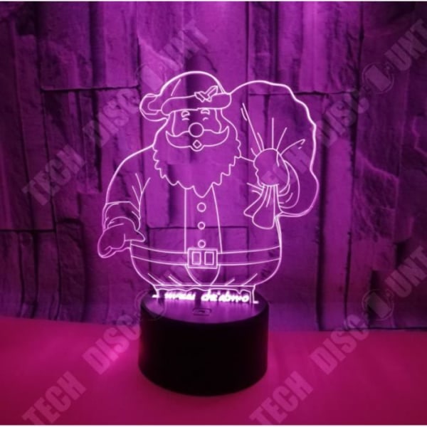 TD® julglödande 3D nattlampa skrivbordslampa 7 färger presenter