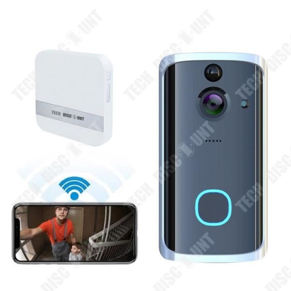 TD® trådlös fjärrkontroll Videodörrklocka Smart WiFi Villaskärm Röstintercom Smart HD Night Vision Infraröd avkänning