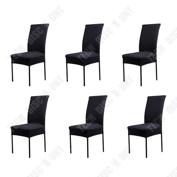 Stolslakan - TD® - Universell - 6 delar - Svart - Polyester - Stretchbar Svart
