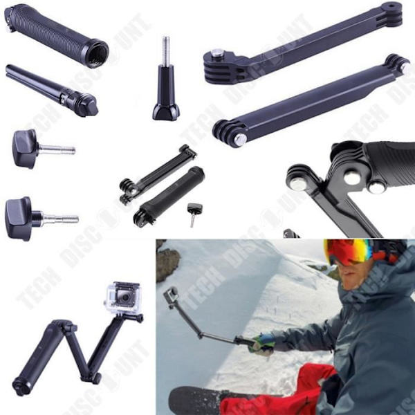 TD® Hero4/3+3-vägs actionkamerafäste Trevägs justerbar arm Multifunktionell