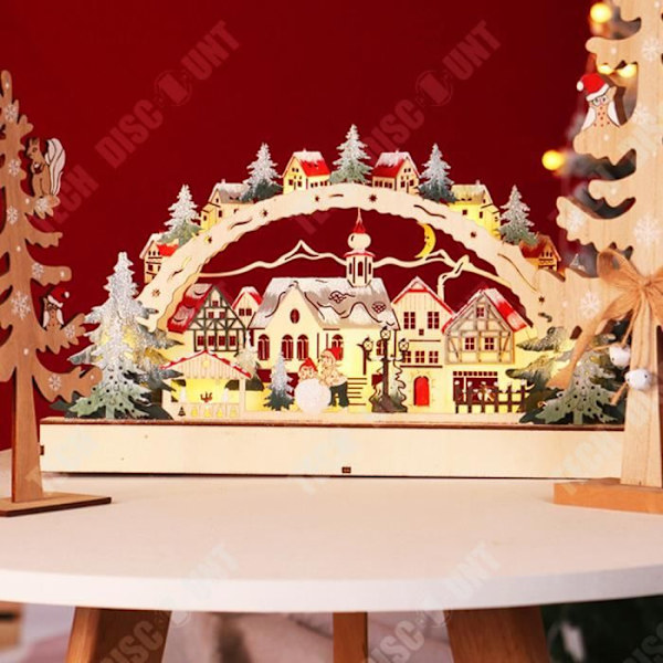 TD® juldekorationer i trä, lysande LED-julgran, fönsterdekorationer för köpcentrum, kreativa julklappar