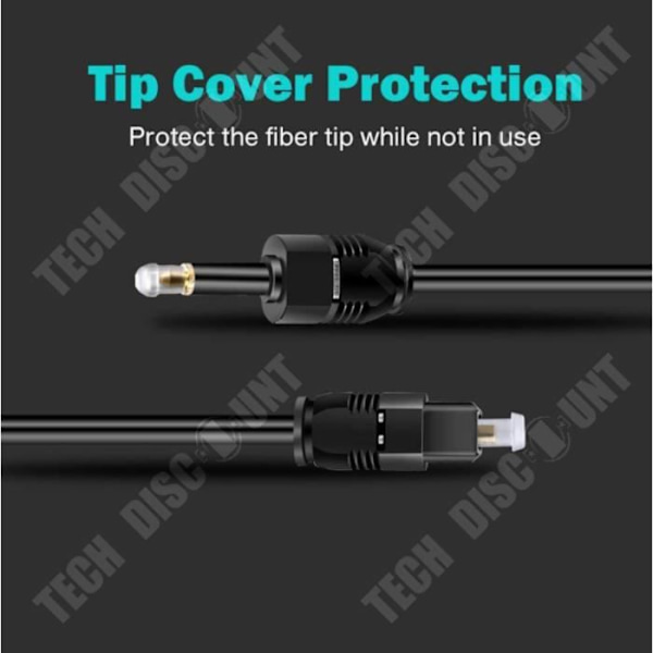 TD® Fiberoptisk audio kabel fra firkantet til rundt mund Cabel til digital audio forstærker med fiberoptik 3,5 mm