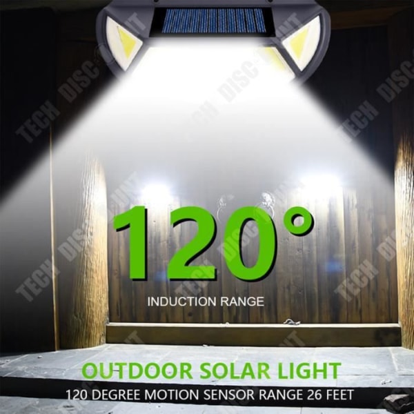 Solarlampe til haven - TD DIY MORE - 102 LED - Bevægelsessensor - Vandtæt - Pakke med 4