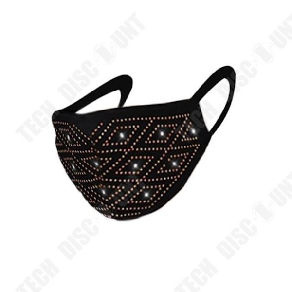 TD® Kreativ Farve Flash Diamant Strass Sommerfugl Stjerne Tøj Maske Diamant Sort Strass
