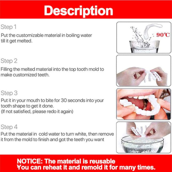 TD® Tandproteser äter anti-blockerande proteser simulering tänder kronor tandsjukdomar fläckar blekning vita tänder