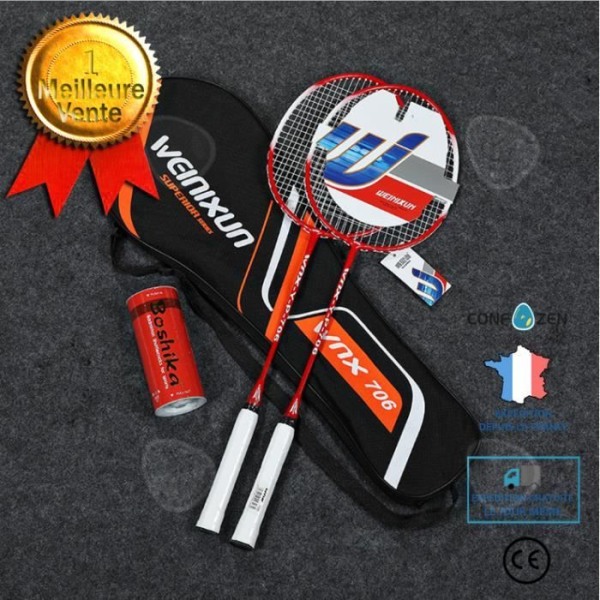 TD® badmintonracket Äggformad ram Stark elasticitet Halkfritt handtag