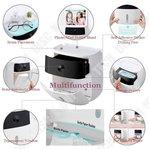 Pappersdispenser - Plastiska toaletter WC/ Vattentät toalettpappershållare / Rullhållare / Pappersstöd WC/ Badaccessoar