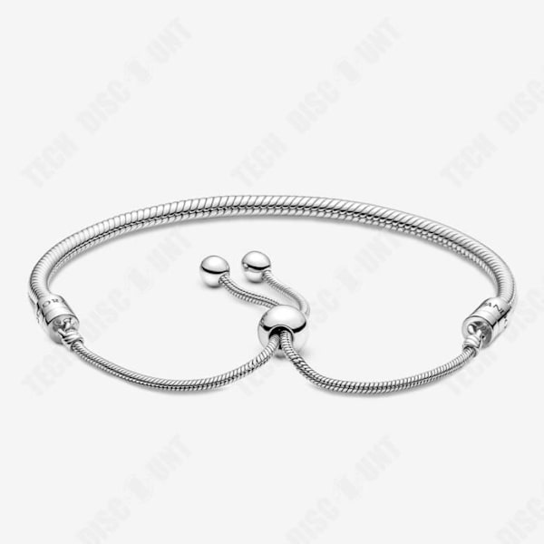 TD® Käärmeennahkaketju Säädettävä Rannekoru Miehille ja Naisille S925 Sterling Hopea Charm Katu Korut