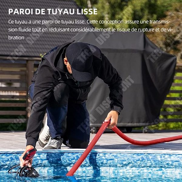 TD Fladtube 38mm rød PVC Længde 20 meter tilbagestrømningsslange Flad tilbagestrømningsslange Flad pumpeslange fleksibel flad slange